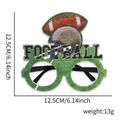 Green football party glasses with helmet decor and dimensions 12.5cm shown on white background - Gray Helmet Football Glasses