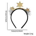 New Year party headband with golden stars and silver glitter tassels decoration - New Year Headband / 3 Stars Crown