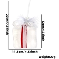Boîte cadeau de Noël en peluche blanche avec rubans roses et dimensions 12x11,5 cm - Boîte Cadeau Blanche