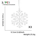Vista detallada de 3 copos de nieve transparentes con medidas de 11cm de altura - Copo de Nieve Transparente Tipo A