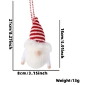 Christmas Tomte gnome ornament with red striped knit hat and faux fur beard, 15cm height - Red White Striped Rudolph