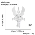 Detailed view of clear angel ornaments with dimensions 9x5.5cm weighing 27.8g per 2 pieces - Transparent Angel Style
