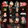 Cartoon Christmas window stickers featuring Santa, snowmen, and reindeer for festive decor - 4 Pieces Set / Christmas Hanging Strip - HY3