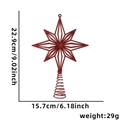 Red glittered star tree topper with spring base showing 9.02 inch height measurement - Red Octagonal Star Tree Topper