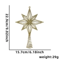 Golden glitter hollow Christmas tree star topper with spring base dimensions 22.9x15.7cm - Gold Octagonal Star Tree Topper