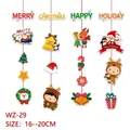 Set di decorazioni natalizie in carta con Babbo Natale e renne per addobbi festivi creativi - Lettere Merry Christmas (HY-SDGT-02)