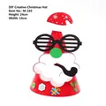 Detalle de gorro navideño DIY de papel, altura 24cm con adornos de Papá Noel - Estilo Papá Noel Rojo (HY-M-103)