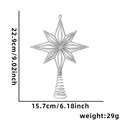 Silver glitter 8-point star tree topper with spring base, 9.02-inch height dimension - Silver Octagonal Star Tree Topper