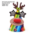 Gorro de papel DIY de reno para Navidad, dimensiones de 26 cm de alto y 14 cm - Estilo Reno Colorido (HY-M-104)