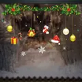 Christmas static window decals featuring festive wreaths, red berries, and golden bells - Mixed Festive Hanging Style (HYC-58)