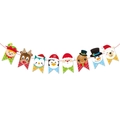 Ghirlanda natalizia di carta con Babbo Natale, renne e personaggi festivi - Stile Babbo Natale e Cartone Animato