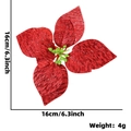 Fiore di stella di Natale artificiale rosso scintillante con indicazione della misura 16cm - Rosso