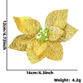 Fiore di Natale glitterato oro per albero decorazione variante 16x12cm in oro lucido - Oro