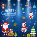 Cartoon Christmas stickers featuring Santa, reindeer, and snowman for holiday decoration - Blue Gradient Christmas Performance Style (HYC-95)