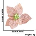 Fiore di poinsettia artificiale oro rosa decorativo natalizio con misure 15x16cm - Oro rosa