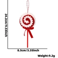 Adorno de Navidad piruleta roja y blanca con purpurina y detalle de lazo rojo - Adorno de Piruleta Roja en Espiral