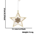 Wooden star Christmas ornament with faux fur and bronze snowflake, 21x11.1cm size guide - Star & Snowflake Pendant (AL-Star & Snowflake Pendant)