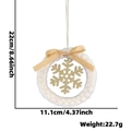 White faux fur Christmas wreath ornament with gold glitter snowflake and bow detail - White Christmas Wreath Hanging Ornament (AL-White Christmas Wreath Hanging Ornament)