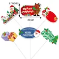 Christmas cake toppers set featuring Santa, reindeer and snowman, approx 17x25cm size - Classic Snowman Style 3 (HY-SDSJP-03) / Without Rod and Base