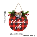 Targa natalizia rotonda in legno con motivo a quadri alce e fiocco rustico - Tavola da 28cm / Insegna con Lettere Buffalo Plaid Stile B