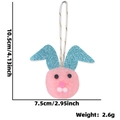 Pink plush bunny ears hanging decoration with blue glitter for Easter festivities - Pink Rabbit with Blue Ears