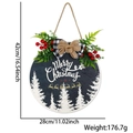 Wooden Merry Christmas door sign with buffalo plaid bow and red berry festive ornaments - 28cm Board / Christmas Tree & Reindeer Letter Sign
