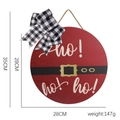 Cartel redondo de 28cm para puerta navideña estilo cinturón de Papá Noel con lazo - Tablero de 28cm / Santa Claus Belt Style (L Style)