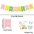 2.5m Easter felt bunting with colorful flags, floral eggs, and EASTER lettering decor - Easter Letter Felt Swallowtail Flag