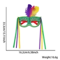 Maschera piumata verde Mardi Gras con piume colorate e nappe incluse misure del prodotto - Taglia unica / Occhiali di Carnevale Tipo B