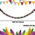 Ghirlanda di carnevale da 2 metri in viola, verde e oro per decorazioni di festa - 2 Metri / Stile Ondulato Viola Oro Verde