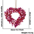 Hanging heart wreath with red and pink sequins and jute rope for Valentine decoration - Medium Multicolor Heart Wreath