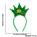 Serre-tête couronne à paillettes vertes avec trèfle doré pour la Saint-Patrick - Style Couronne Trèfle