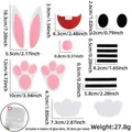 DIY Osterhasen Filz-Set für Türdeko mit rosa Ohren, Pfoten und Klebepunkten - Rosa Hase