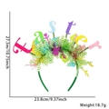 Easter headband with green fabric, colorful Easter letters and floral ribbon accents - One Size / EASTER Letter Style
