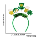 Serre-tête Saint-Patrick avec trèfles, arc-en-ciel et chopes de bière sur base verte - Style Chope de Bière Haut-de-Forme Trèfle