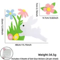 Oster-Wanddeko aus Filz mit Cartoon-Hase und bunten Eiern, Größe 40x33cm - Blumen Hase Stil