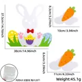 Ostern DIY Filz Deko Set mit Cartoon Hase Küken und bunten Eiern für Fenster und Türen - Karotte Ei Hase Stil