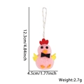 Ciondolo pulcino pasquale in peluche rosa con cresta rossa e ali gialle, altezza 12,3 cm - Rosa