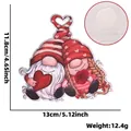 Valentine's Day gnome ornament set with red heart hats and roses, size 11.8x13cm - Loving Gnomes Couple Decorative Accessory