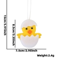 Easter felt yellow chick hatching from egg hanging ornament with size measurements - Hatching Chick Pendant