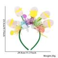 Easter egg headband with green base and colorful chick decor plus size specifications - One Size / Multiple Eggshell Chicks Style