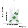 Easter felt bunny ornament with green bow and size labels, 13cm hanging decoration - Green Rabbit Tail Pendant