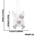 Easter felt bunny ornament in white and grey with dimensions and 2g weight details - Silver/Grey Rabbit Tail Pendant