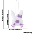 White felt Easter bunny hanging decoration with purple bow and tail detail, 9cm height - Purple Rabbit Tail Pendant