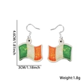 Sparkly Ireland flag colored wave drop earrings for Saint Patrick's Day festival fashion - USA Flag Style