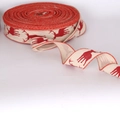 Nastro natalizio con renne rosse su iuta naturale per decorazione albero - 2m