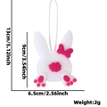 Easter rabbit felt hanging ornament with pink bow and pompom tail decor 13cm height - Rose Red Rabbit Tail Pendant