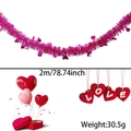 Magenta Valentinstag Herz Girlande 2M Länge für romantische Party Hängedekoration - 2m / Rosarote Herzgirlande
