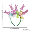 Easter headband with pink glitter bunny ears and colorful tinsel decorations - One Size / Multiple Pink Bunnies Style