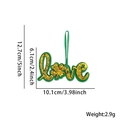 Grüner Filz LOVE Kleeblatt Anhänger für St. Patrick's Day mit goldenem Glitzer - Love Schriftzug Anhänger